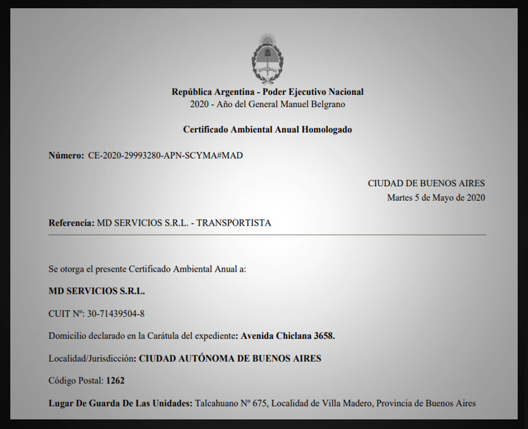 HABILITACION TRANSPORTES MAYDS
